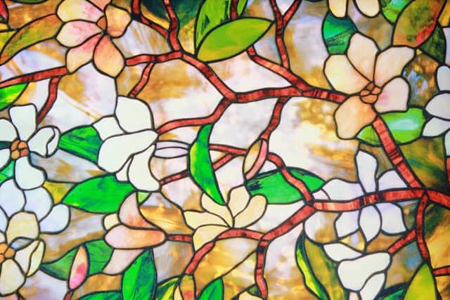 stained glass flower art