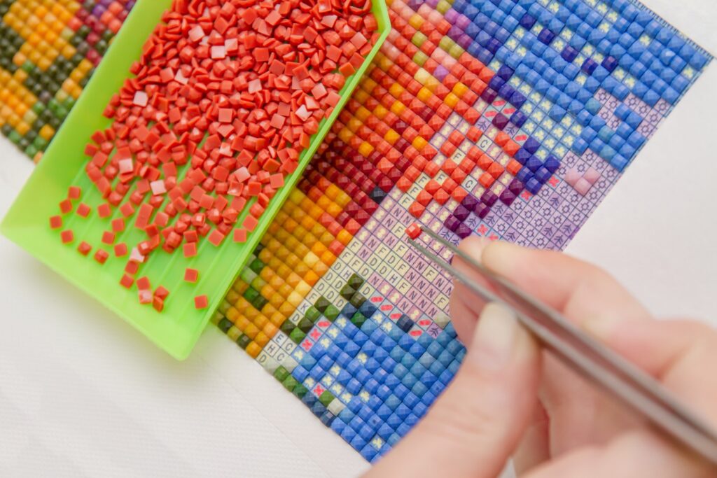 diamond painting picture closeup